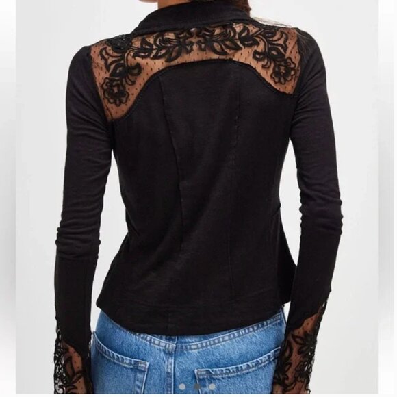 Free People Rosebud Cuff Top in Black - small NW(partial)T - Picture 2 of 5